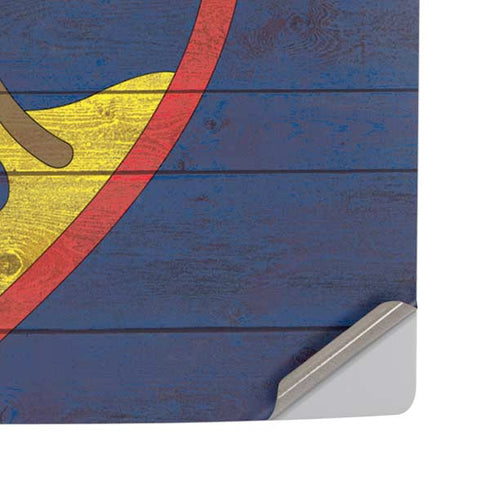 Guam Flag Dark Wood PS5 Pro Disk Console Skin